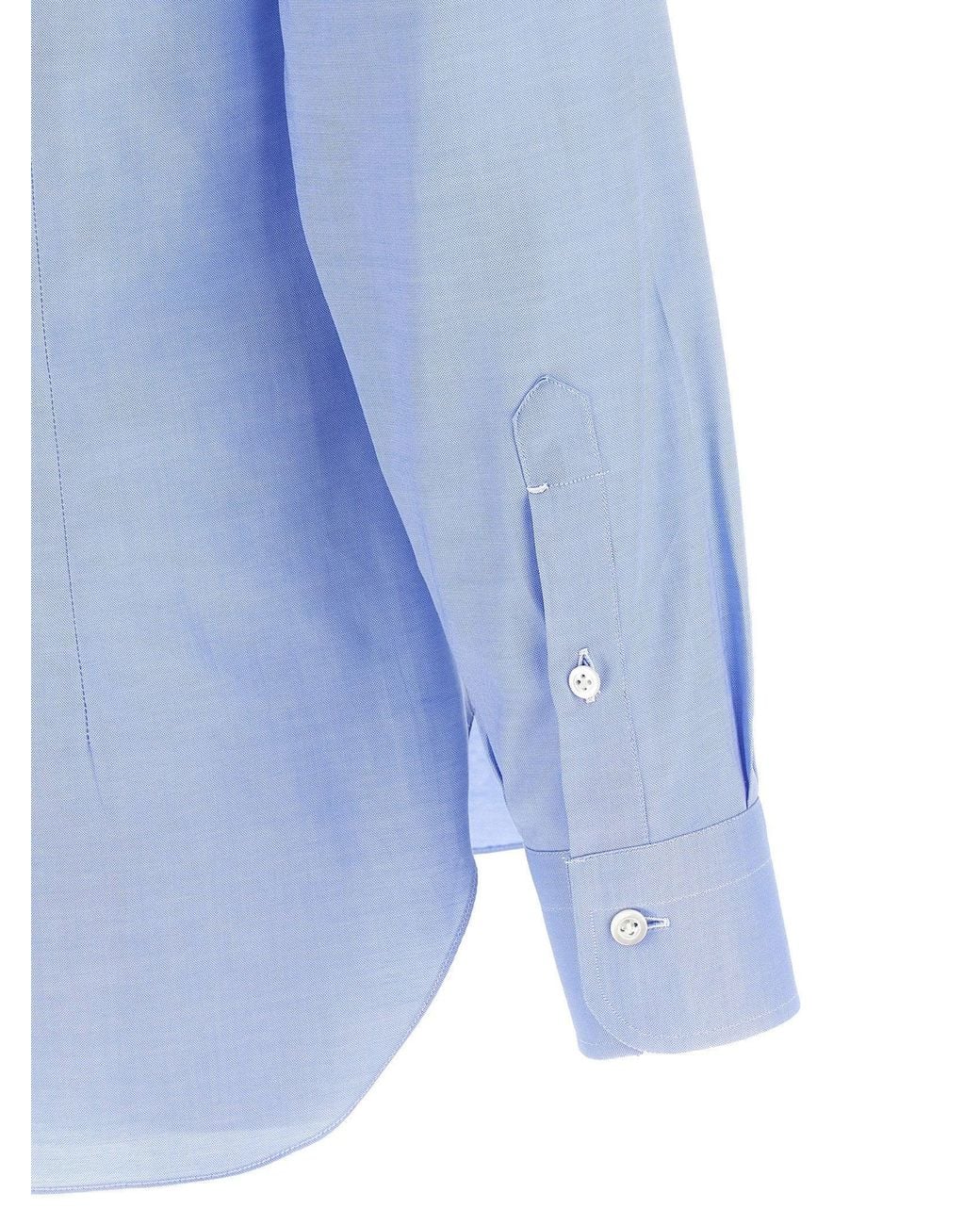 Barba Napoli Blue Oxford Cotton Shirt for men