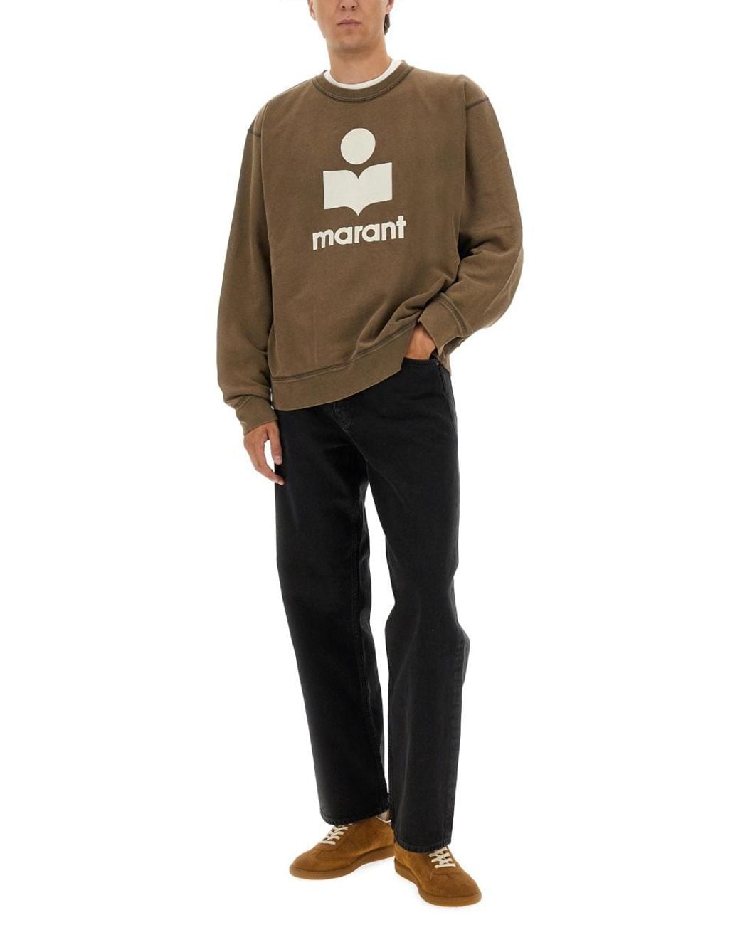 Isabel Marant Natural Sweatshirt With Logo Cotton Sweatshirts for men