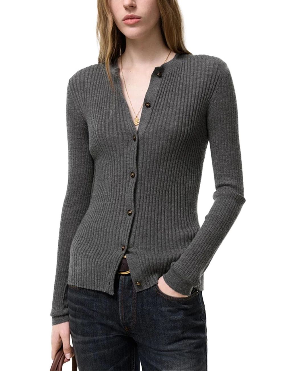 Burberry Gray Cashmere Cardigan Mel