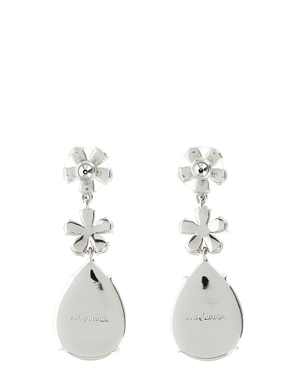 Self-Portrait White Brass Earrings