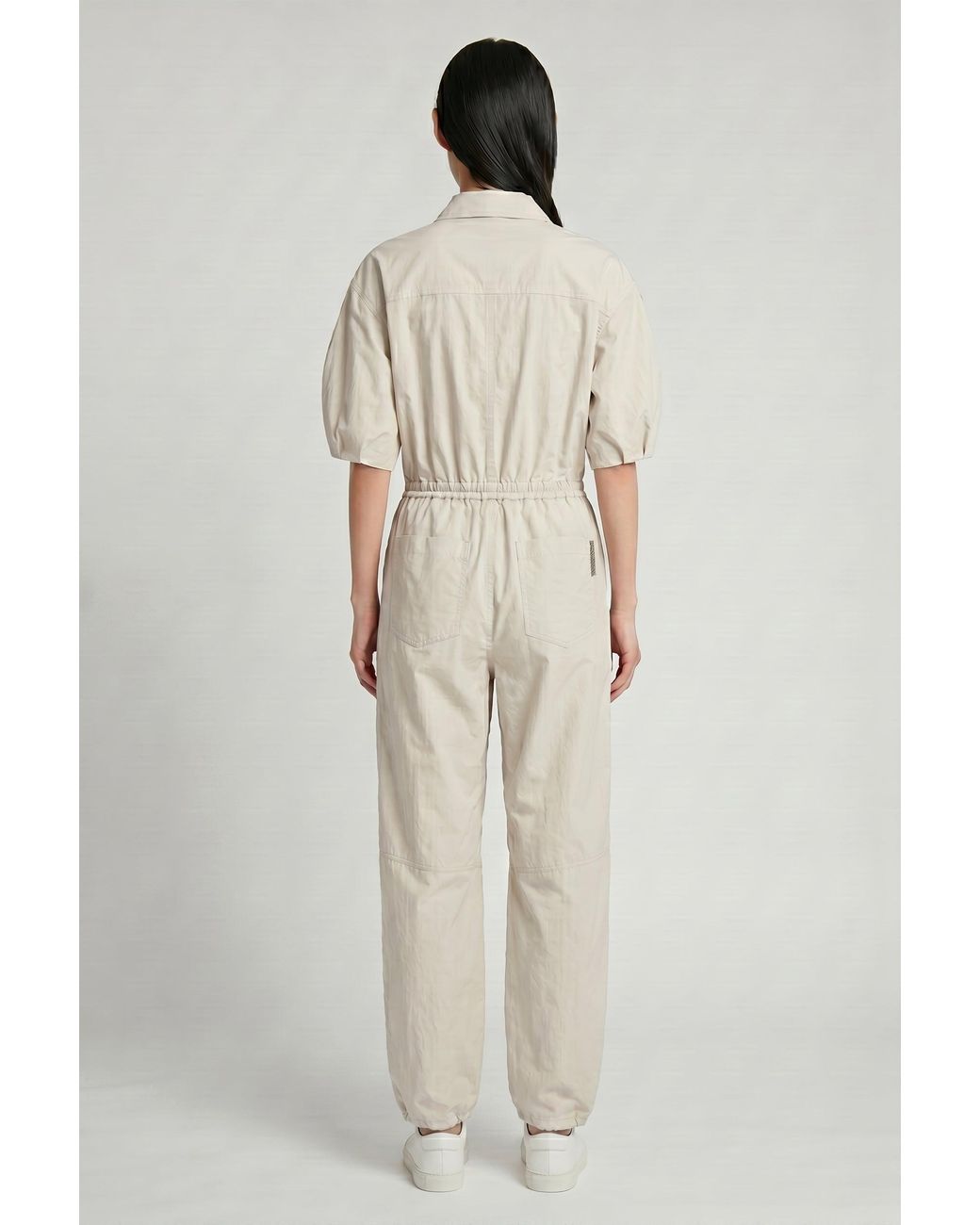 Brunello Cucinelli Natural Light Relaxed Jumpsuit