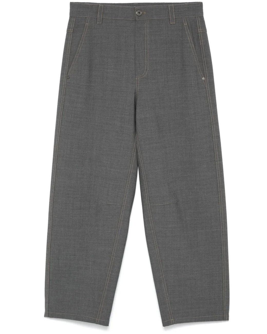 Brunello Cucinelli Gray Wool Casual Pants