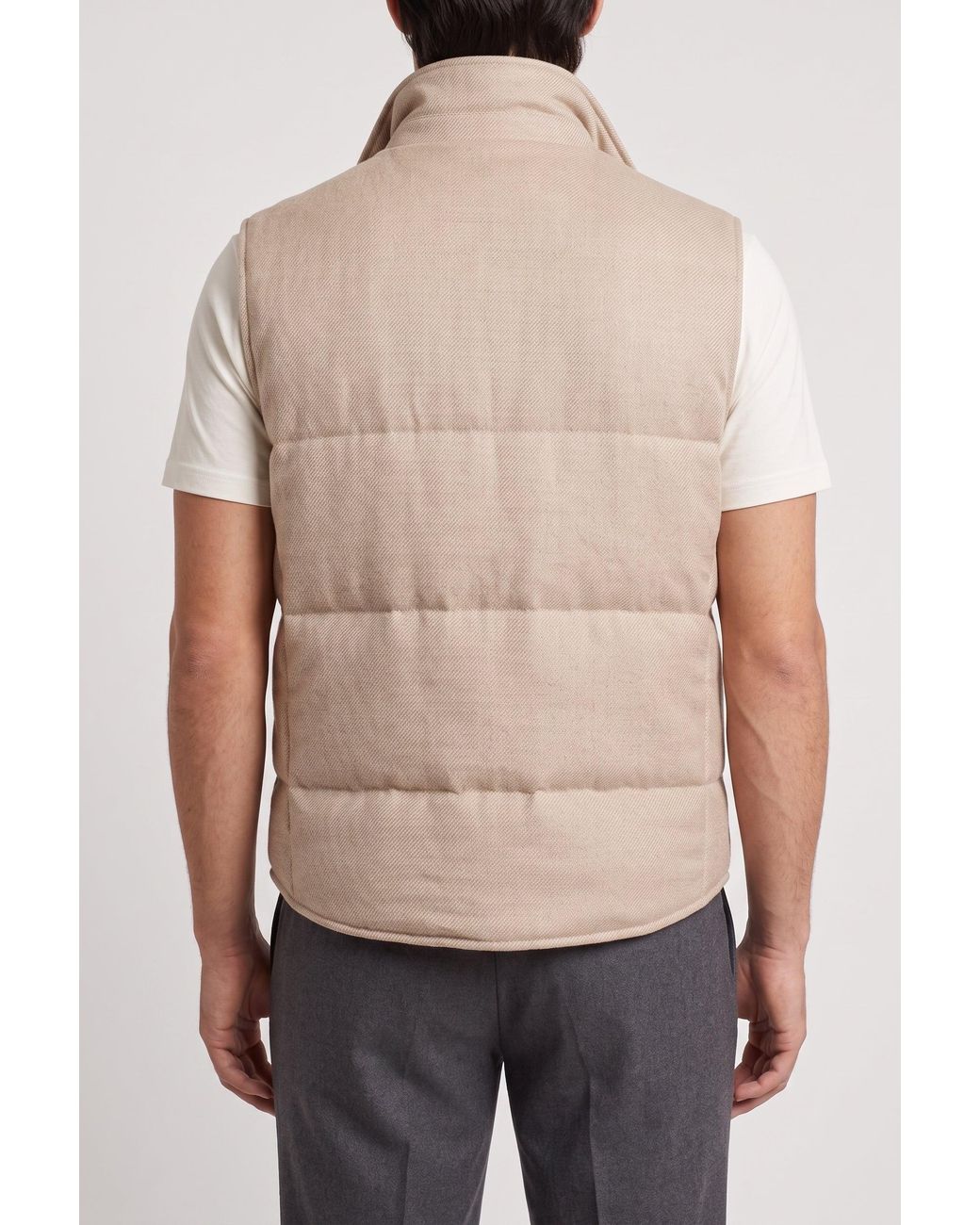 Brunello Cucinelli Natural Wool Blend Vest for men