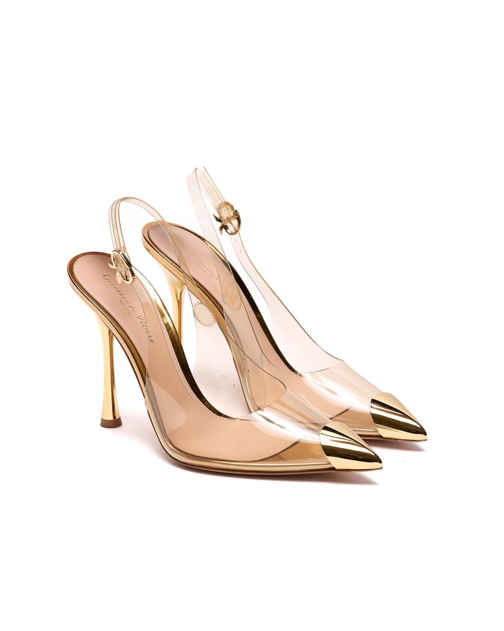 Gianvito Rossi Metallic With Heel Rubberand Leather