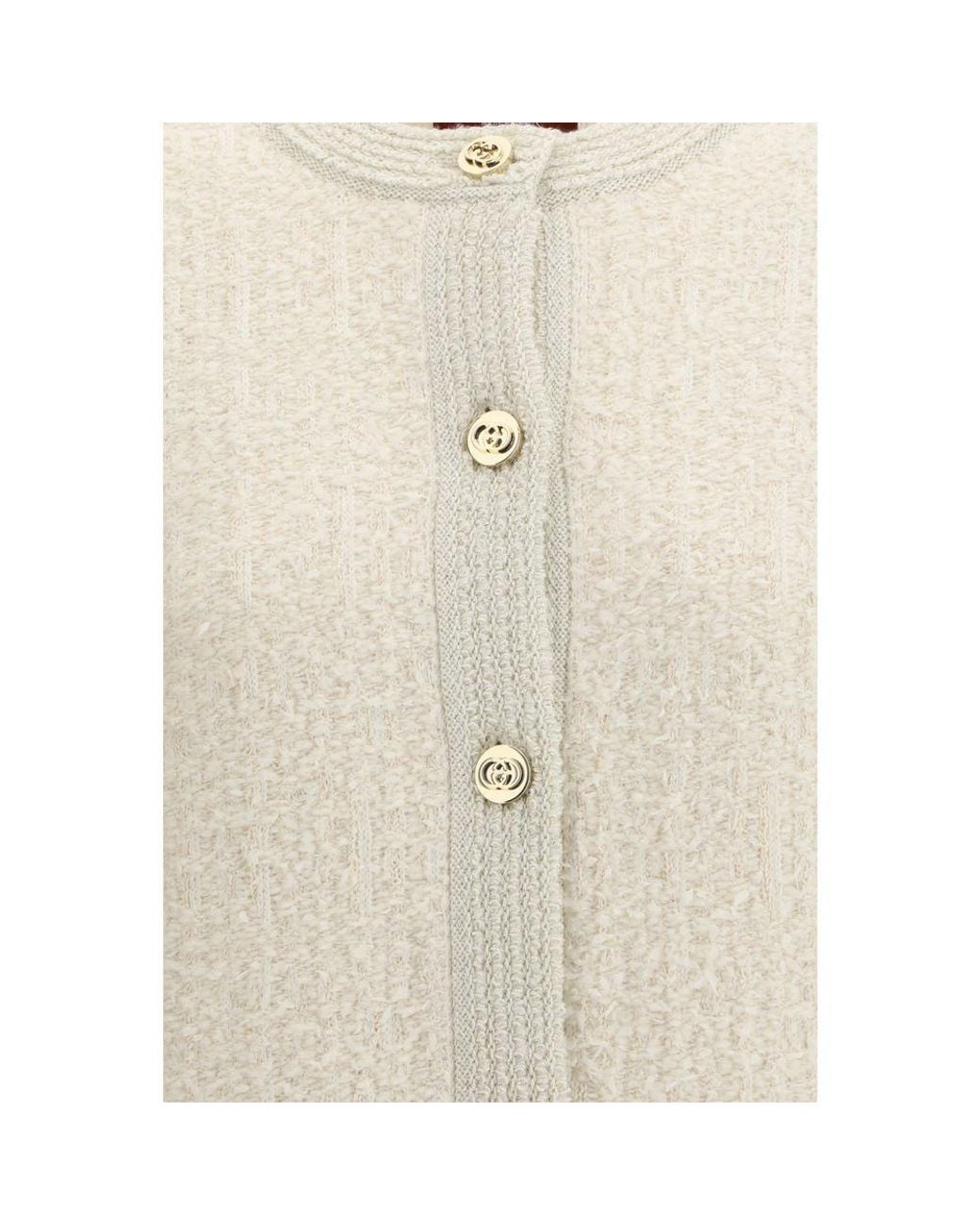 Gucci Natural Beige Wool Cardigan