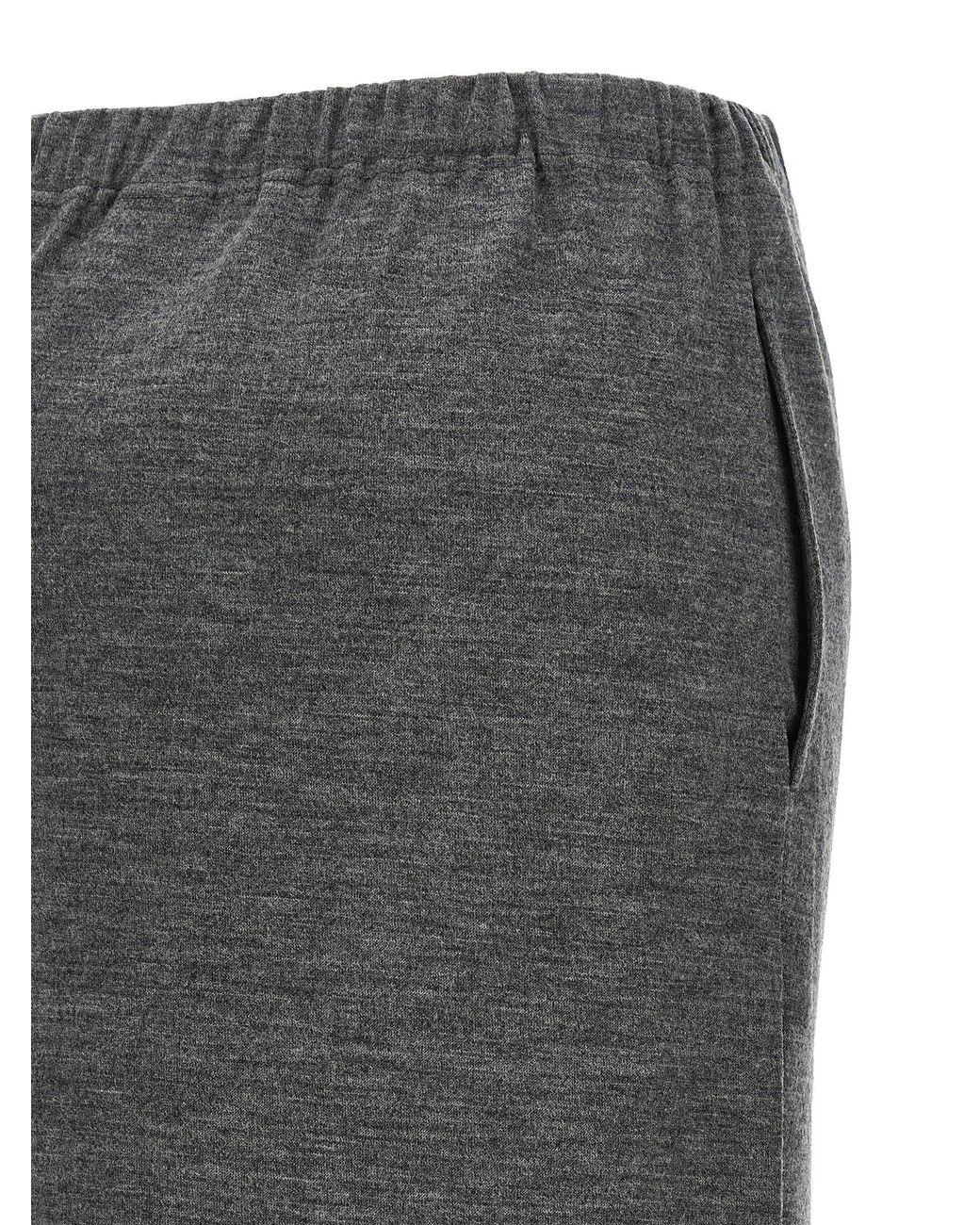 Junya Watanabe Gray Mélange Wool Skirt