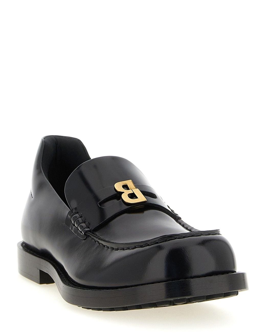 Balenciaga Black Shiny Calf Leather Loafer