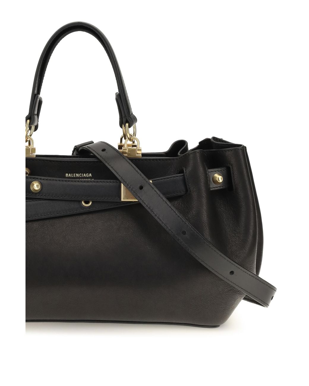 Balenciaga Black Small Bel Air Tote Bag Calf Suede