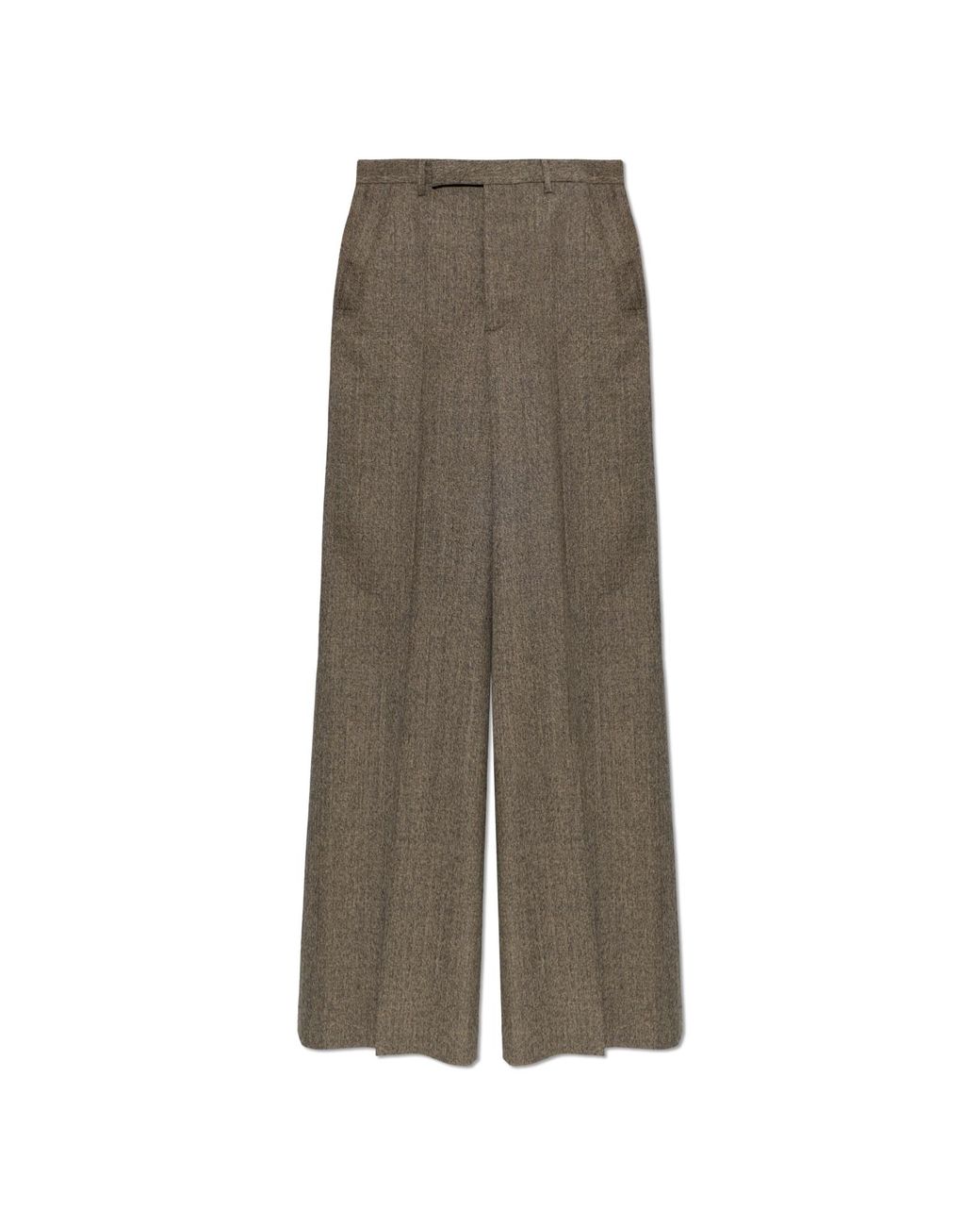 Rick Owens Gray Wool Wide-Leg Trousers