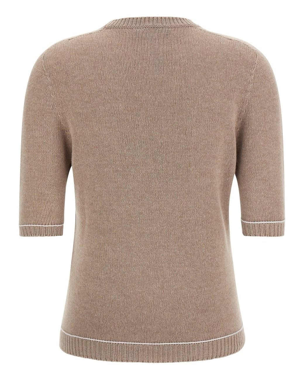 Fabiana Filippi Brown Brushed Platinum Knit Sweater