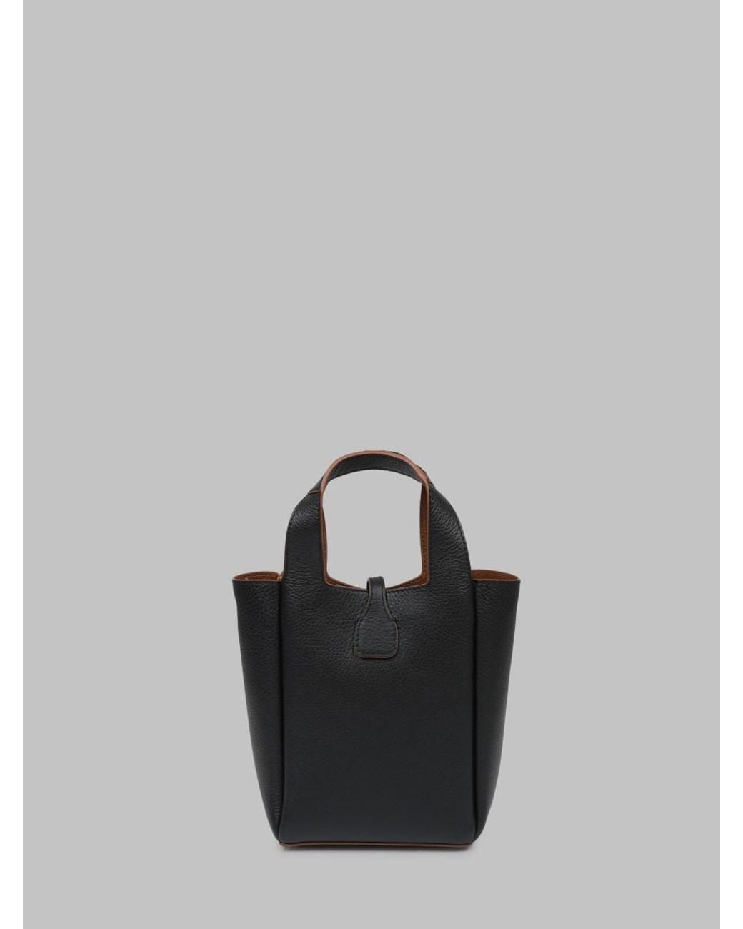 Hogan Black Mini Shopping Bag Trend Calf Leather Hand