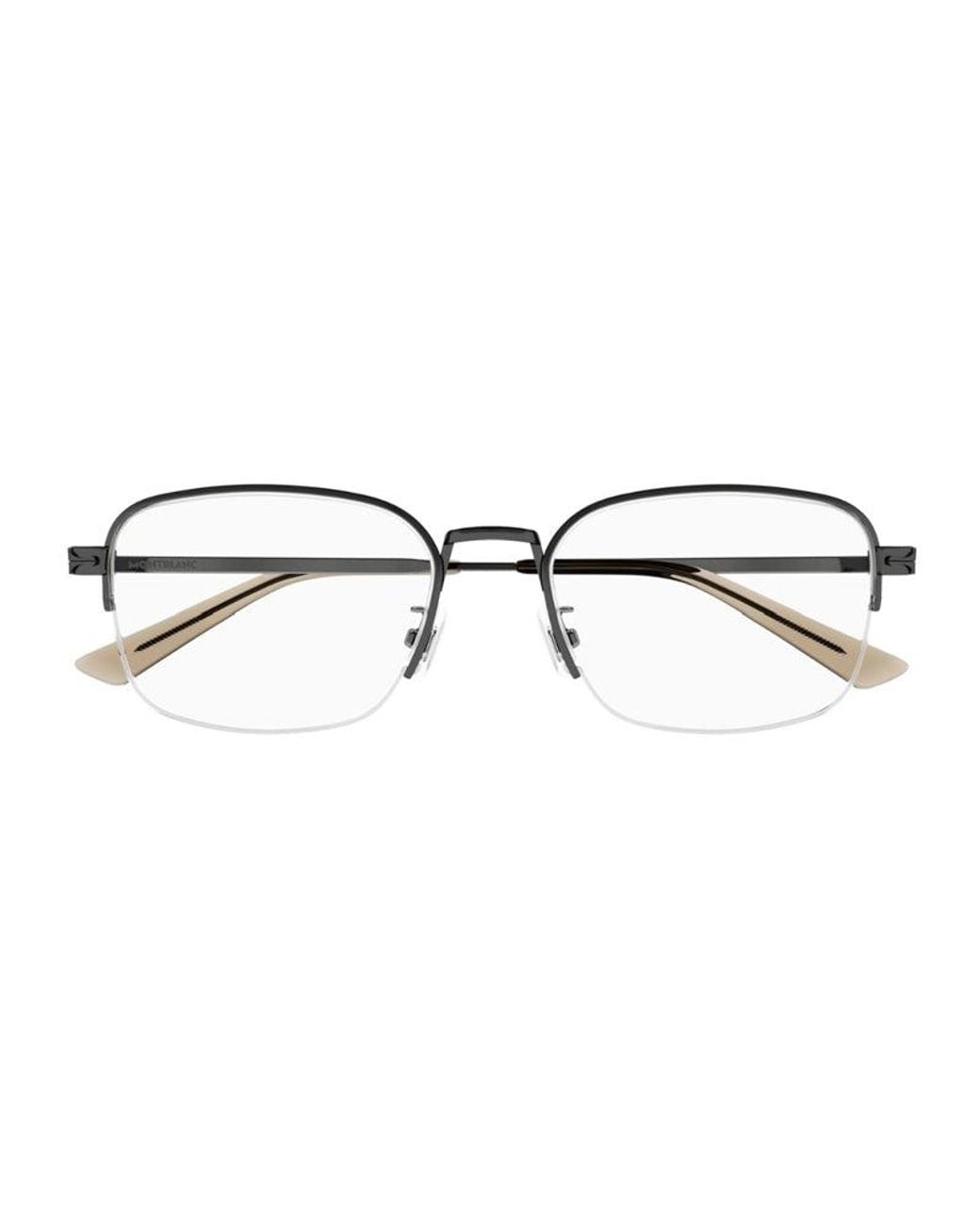 Montblanc Brown Eyeglasses Rectangle Semi Rim, Frame And Clear Demo Lens Mb0269Oa003 Sunglasses for men
