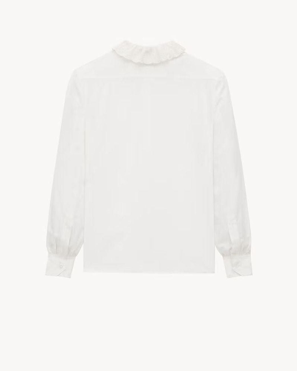 Saint Laurent White Saint Laurent Ruffled Collar Shirt