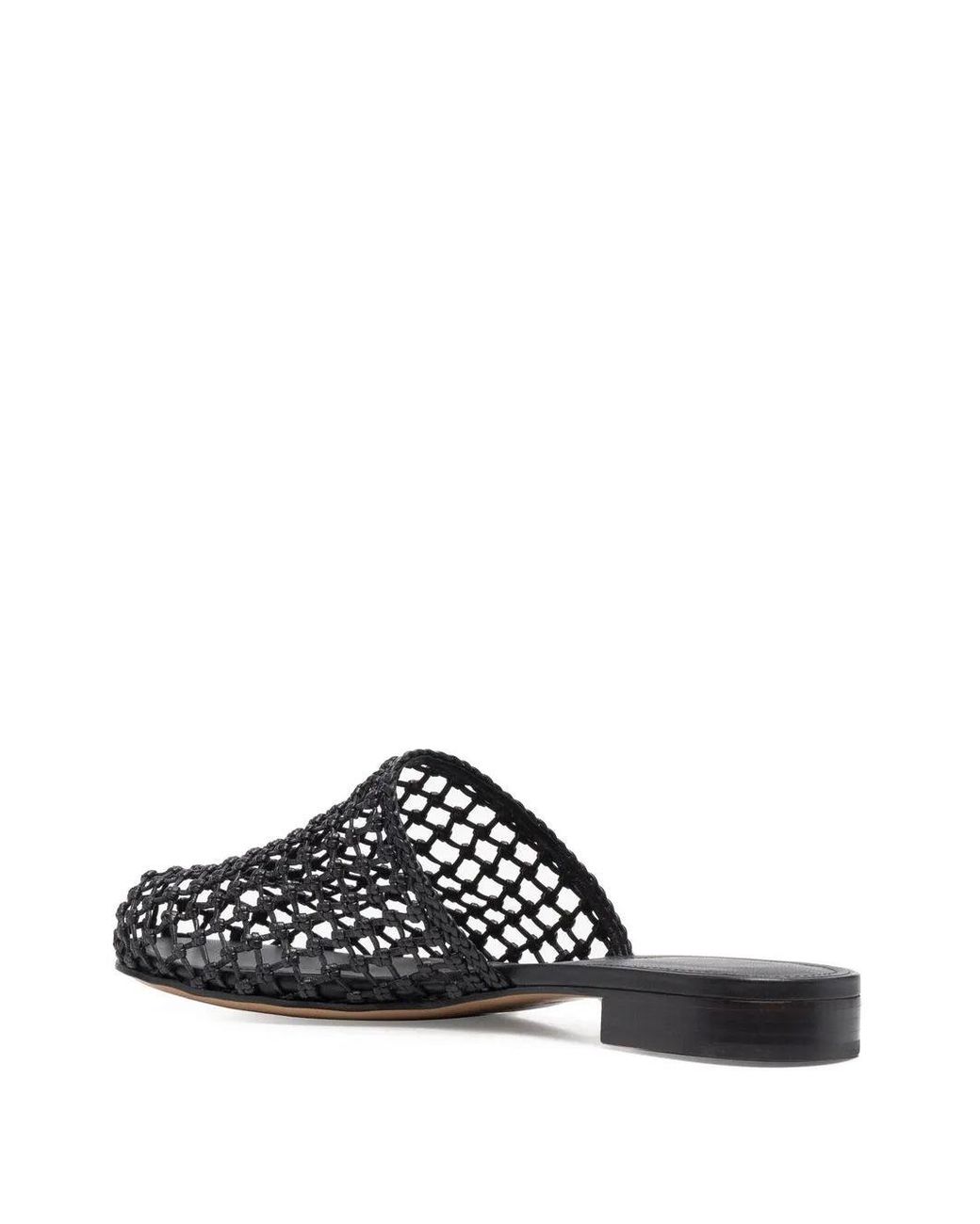 Ferragamo White Woven-Design Leather Mules