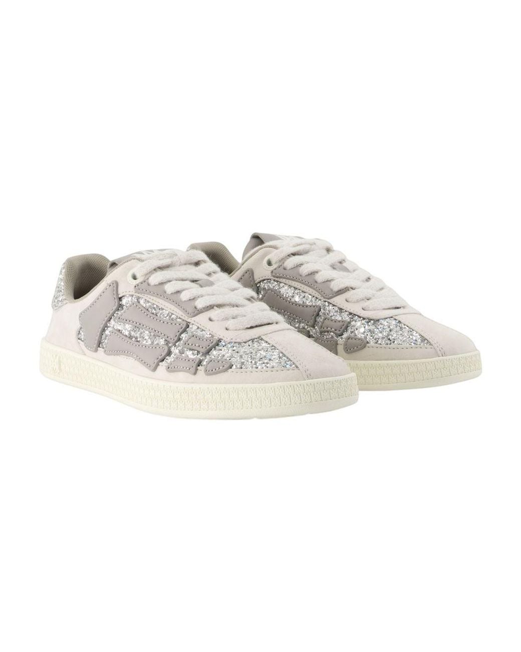 Amiri Gray Glitter Pacific Bones Sneakers