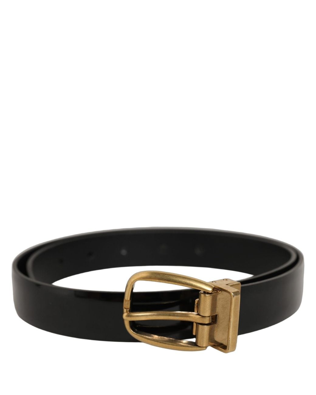 Dolce & Gabbana Black Classic Leather Tone Buckle Belt for men