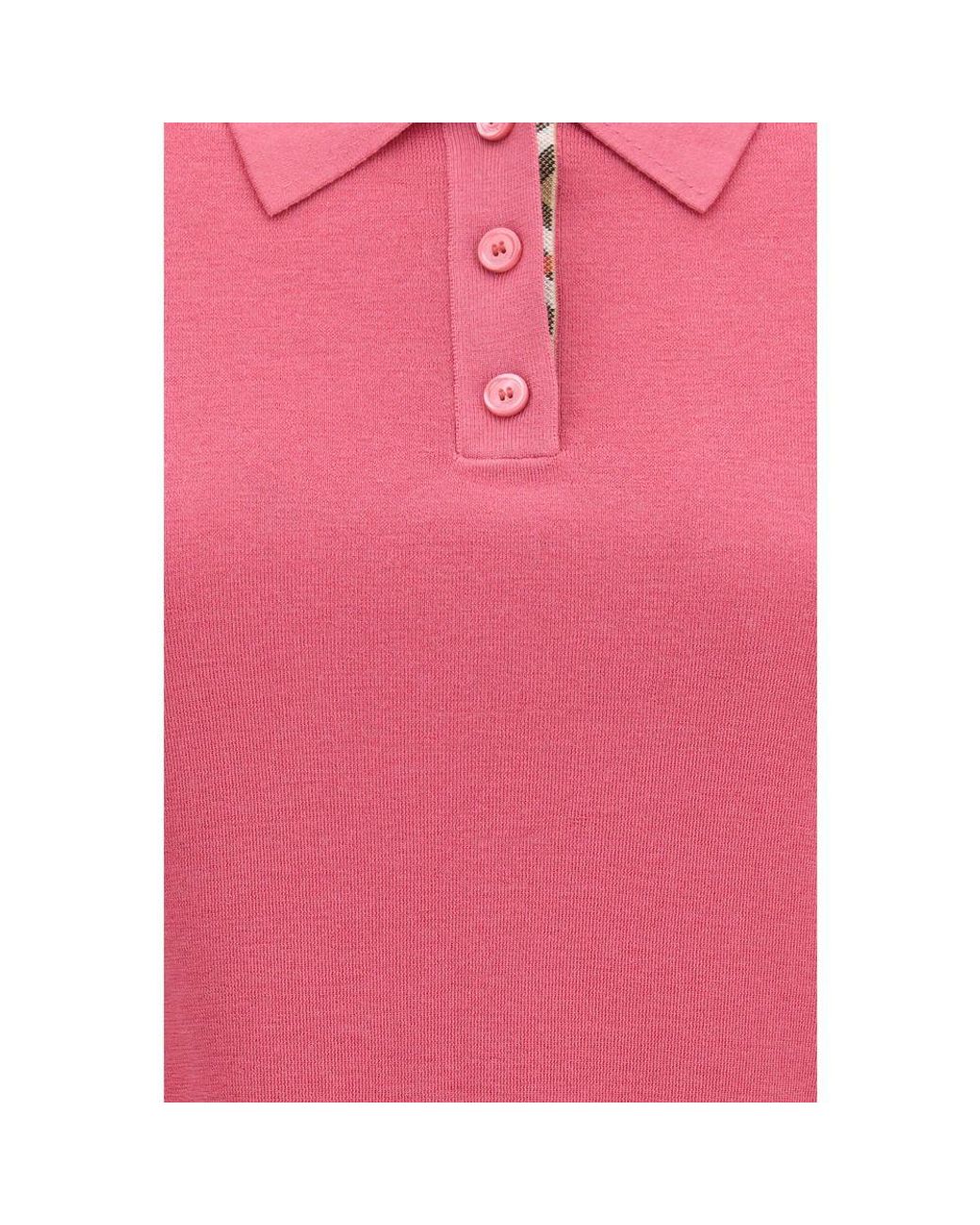 Burberry Pink Multicolor Wool Oves Aries Polo Shirt