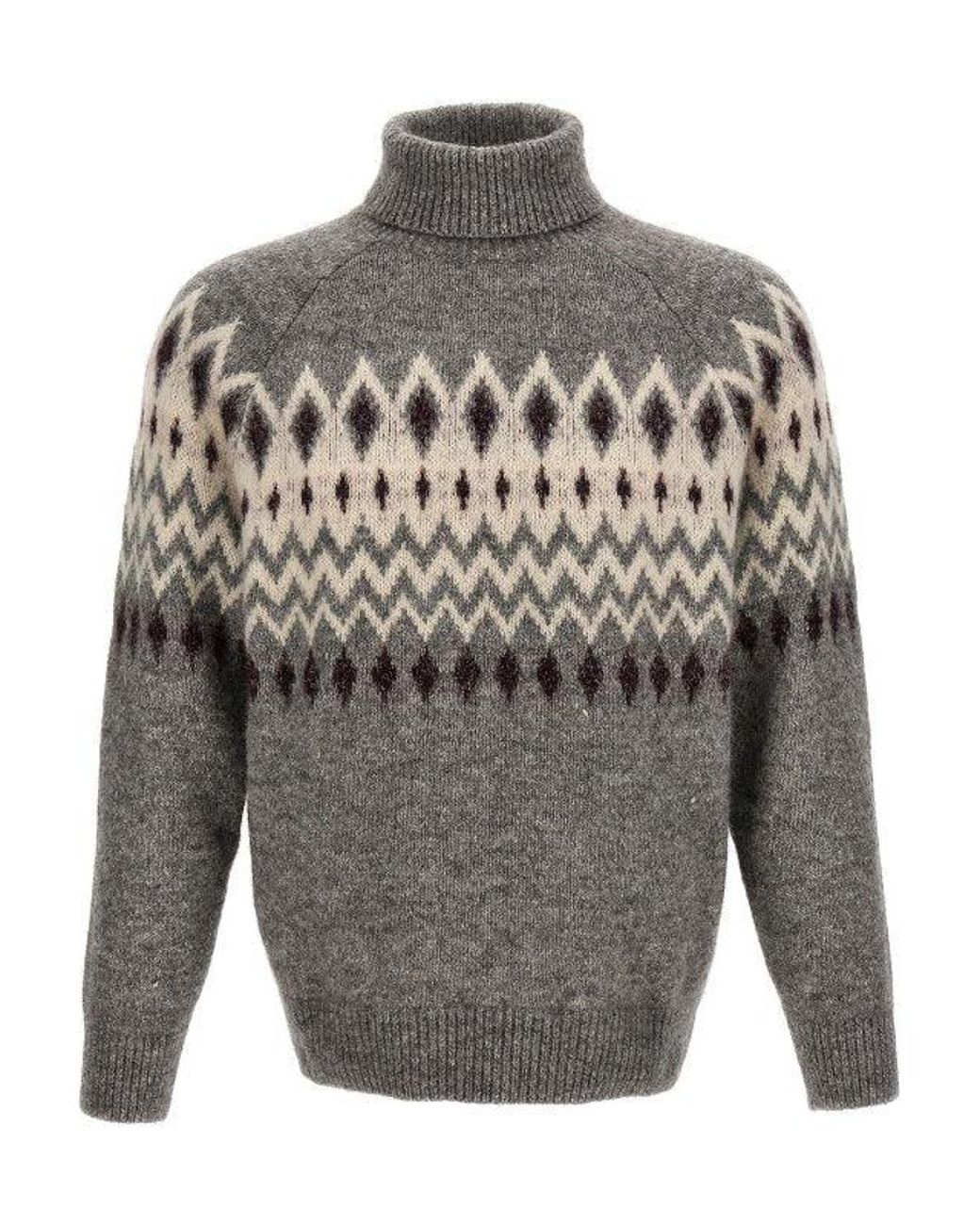 Brunello Cucinelli Gray Leather Sweatshirt for men