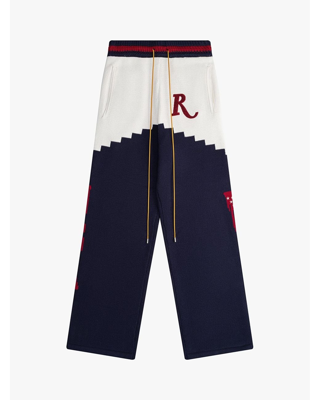 Rhude Blue Cashmere Wool Knit Trousers for men