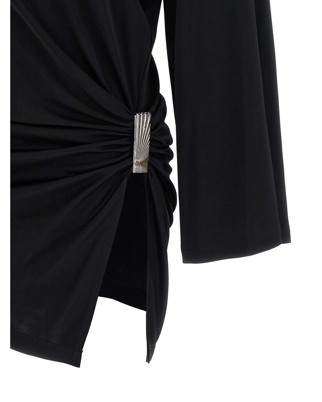 The Attico Blue The Attico Asymmetrical Draped Viscose Dress