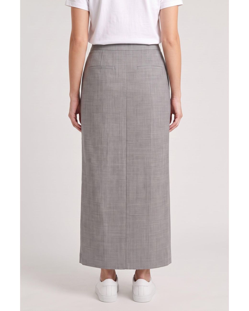 Brunello Cucinelli Brown Light Wool Pencil Skirt