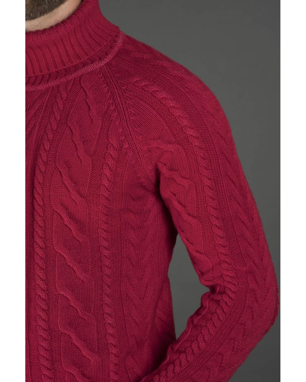 Moorer Gray Cable Knit Sweater Clothing for men