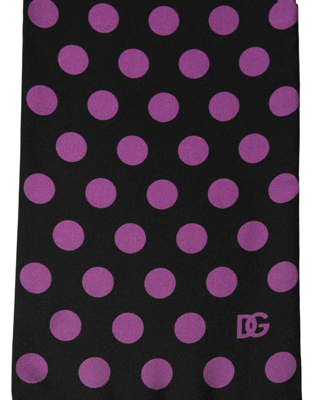 Dolce & Gabbana Multicolor Polka Dot Fringed Lace Stole Scarf And Silk for men