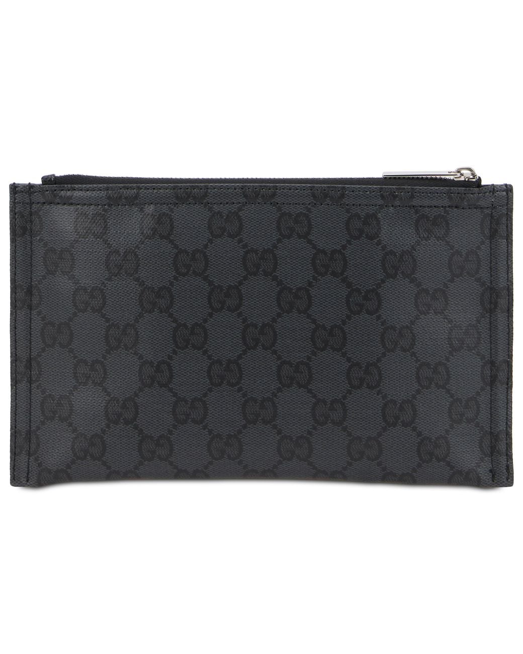 Gucci Gray Monogram Canvas Pouch for men
