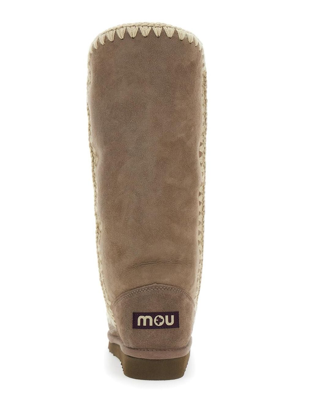 Mou Natural Eskimo Boots With Braided Effect And Logo Patch On The Rear