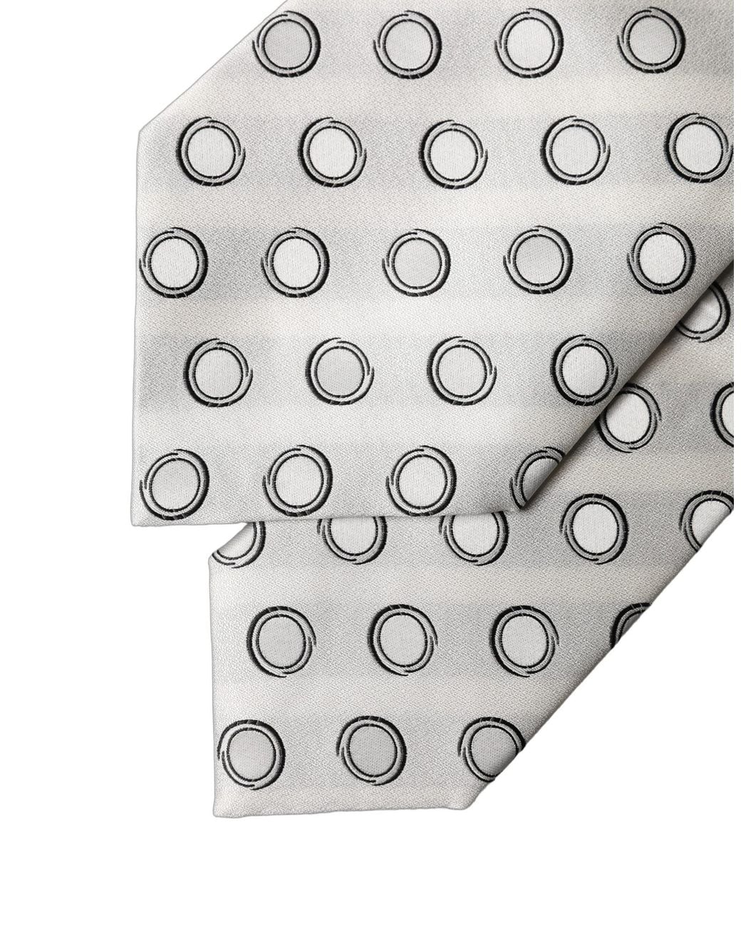 Dolce & Gabbana White Polka Dot Silk Adjustable Necktie Tie