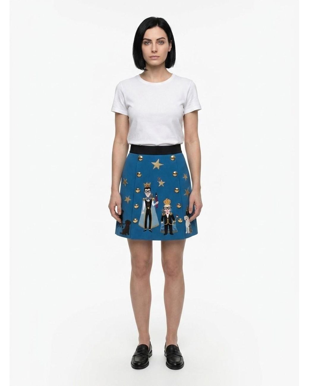 Dolce & Gabbana Blue Elastane Mini Skirt