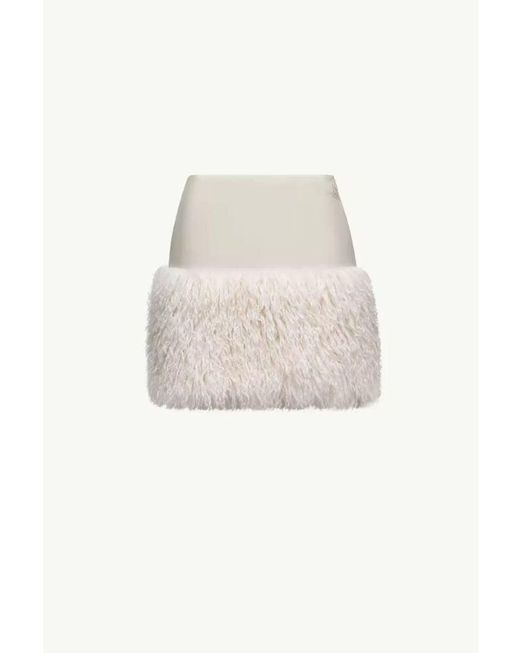 Moncler White Moncler Fringe-Trimmed Skirt