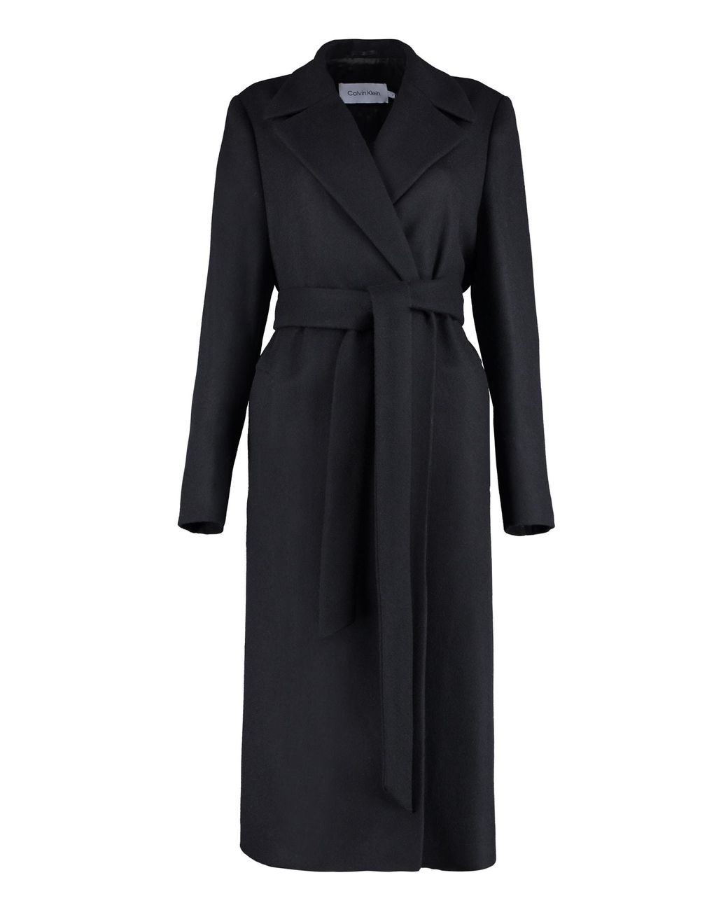 Calvin Klein Wool And Cashmere Coat in Black | Lyst