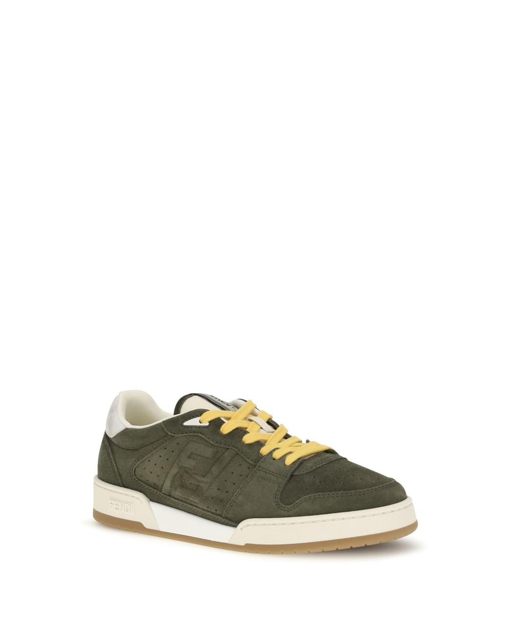 Fendi Green Suede Sneakers Match Moss--Dark//Dark Upper: Suede; Sole: Rubber for men