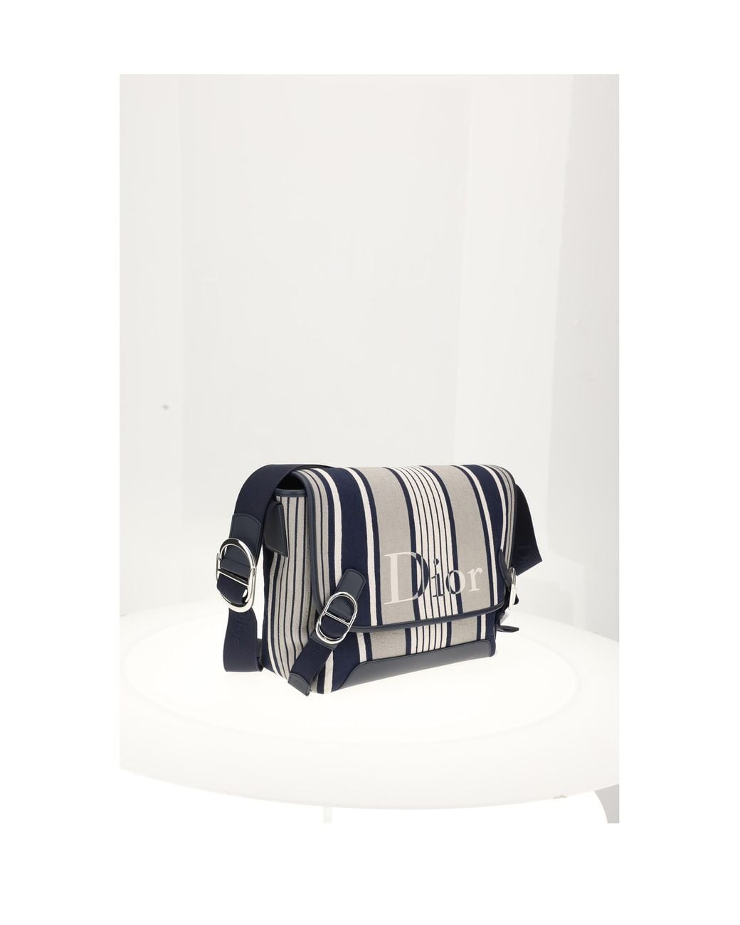 Dior White Shoulder Bag Jet Flap Messenger- Calf Leather (Bos Taurus) for men