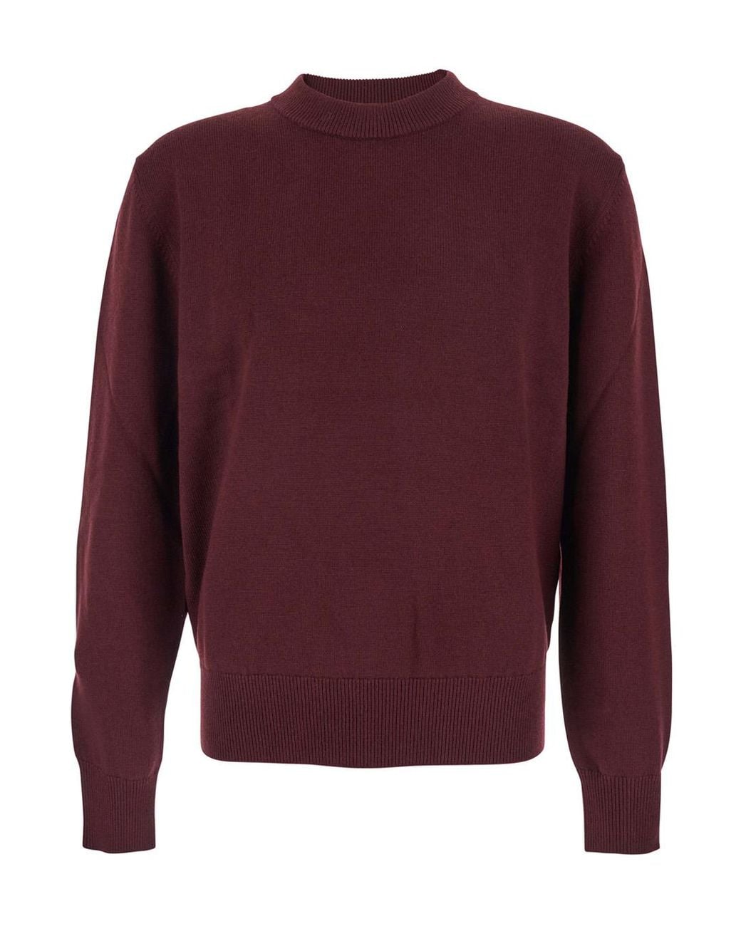 sunflower Red Crew Neck Sweater With Dropped Shoulder for men