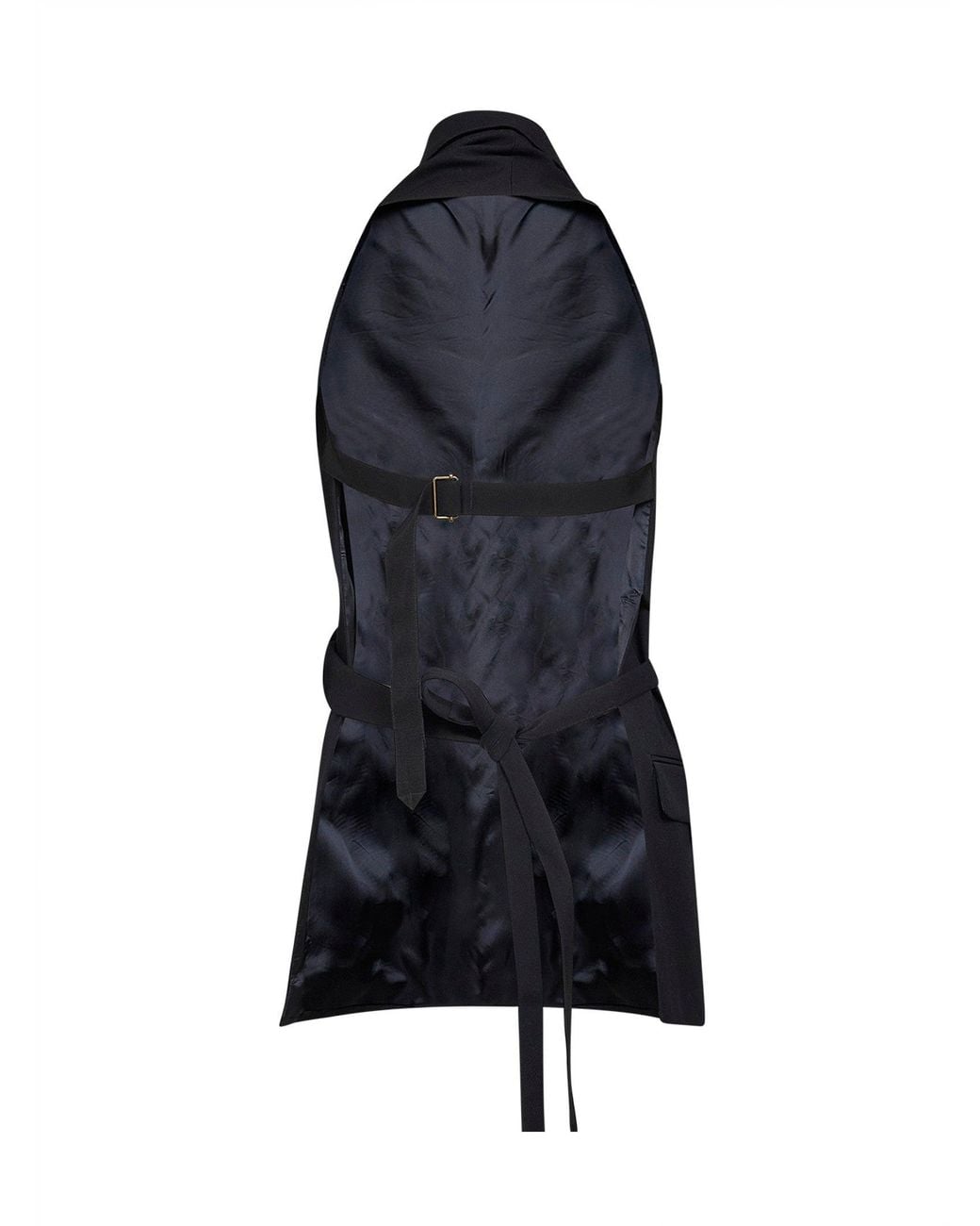Dries Van Noten Blue Backless Vest Top Geline Wool Twill Waistcoats & Gilets
