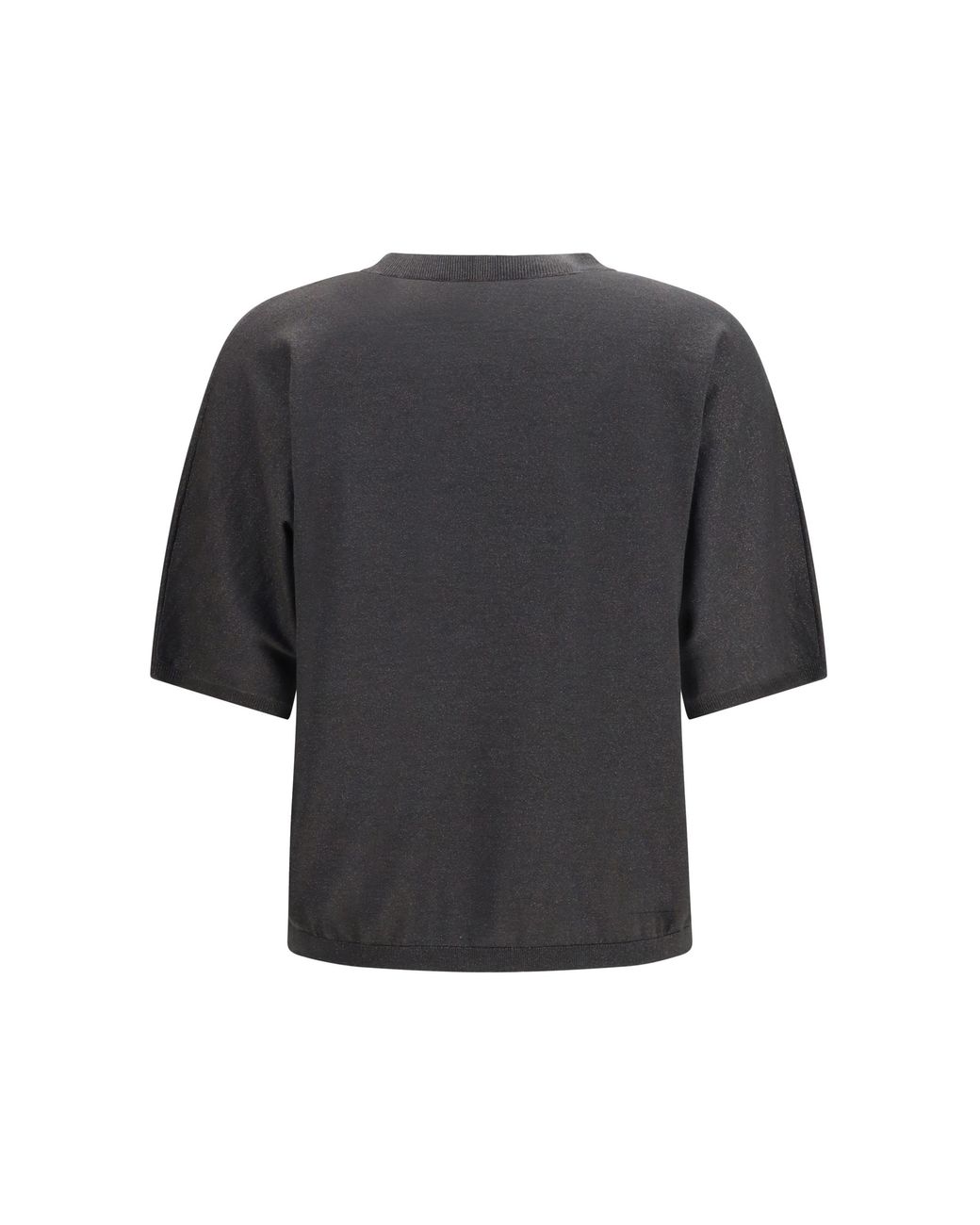 Brunello Cucinelli Gray Short-Sleeve Cashmere And Silk Sweater