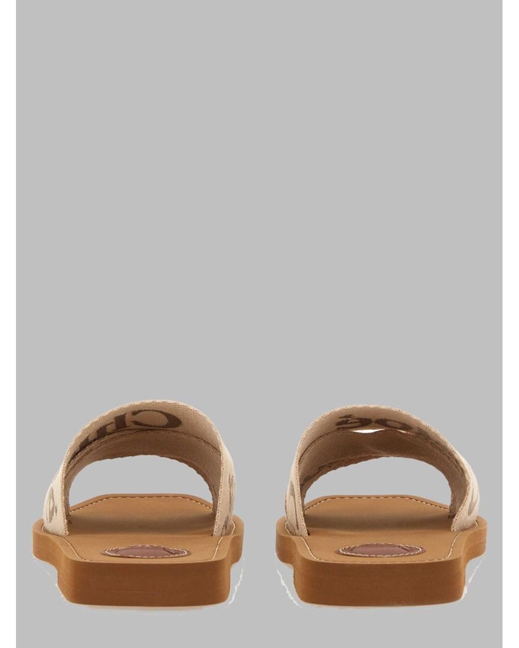 Chloé White Chloé Woody Slide Sandal