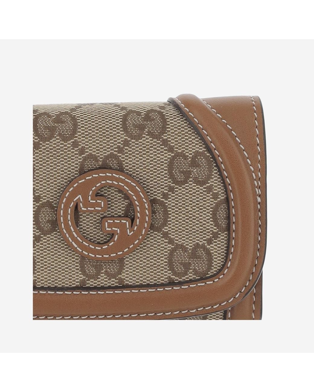 Gucci Brown Blondie Card Holder, Polyester Wallets & Purses
