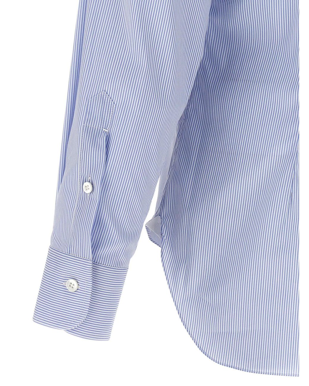 Barba Napoli Blue Striped Cotton Poplin Shirt