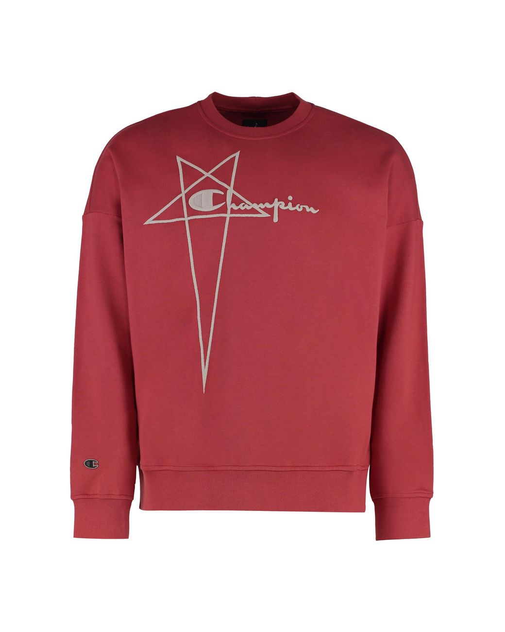 Rick Owens Red X Champion Cotton Crew-Neck Sweatshirt Sweatshirts for men