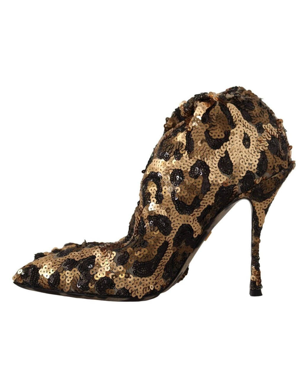 Dolce & Gabbana Brown Elegant Leopard Sequin Knee-High Boots
