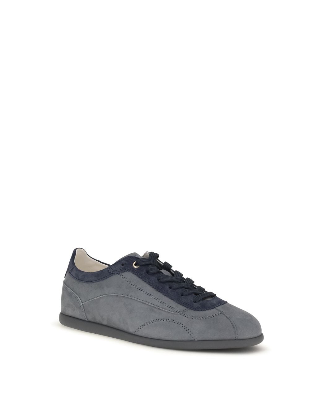 Brunello Cucinelli Blue Nubuck And Suede Sneakers With Slim Sole for men
