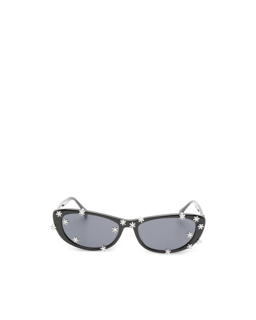 YVMIN Gray Flower-Embellished Cat-Eye Sunglasses