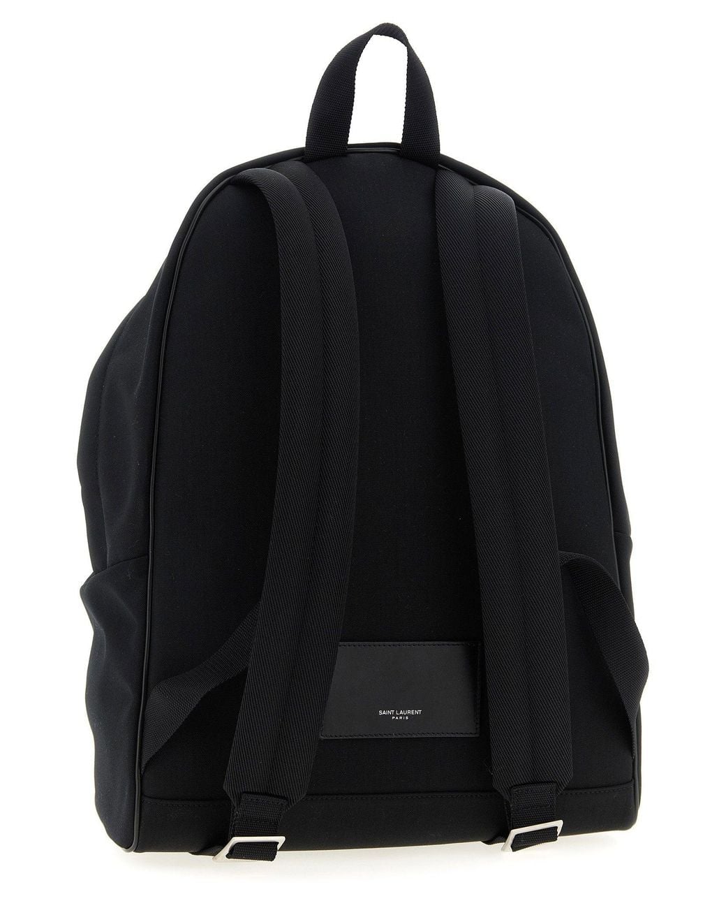 Saint Laurent Black Technical Fabric With Leather Details Backpack