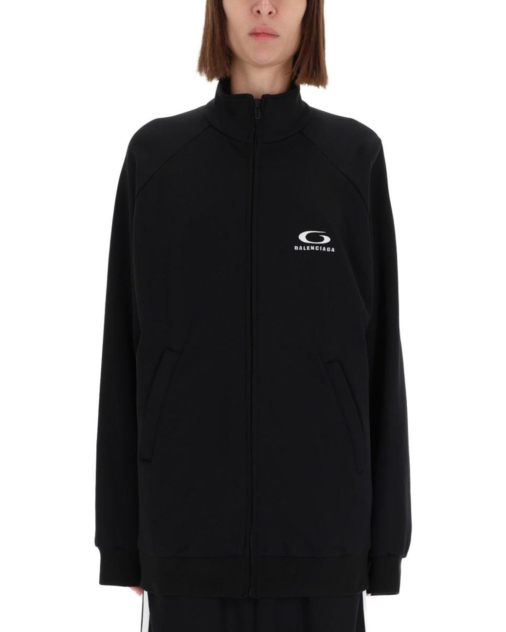 Balenciaga Black Sweatshirt With Logo — Polyamide Track Pants