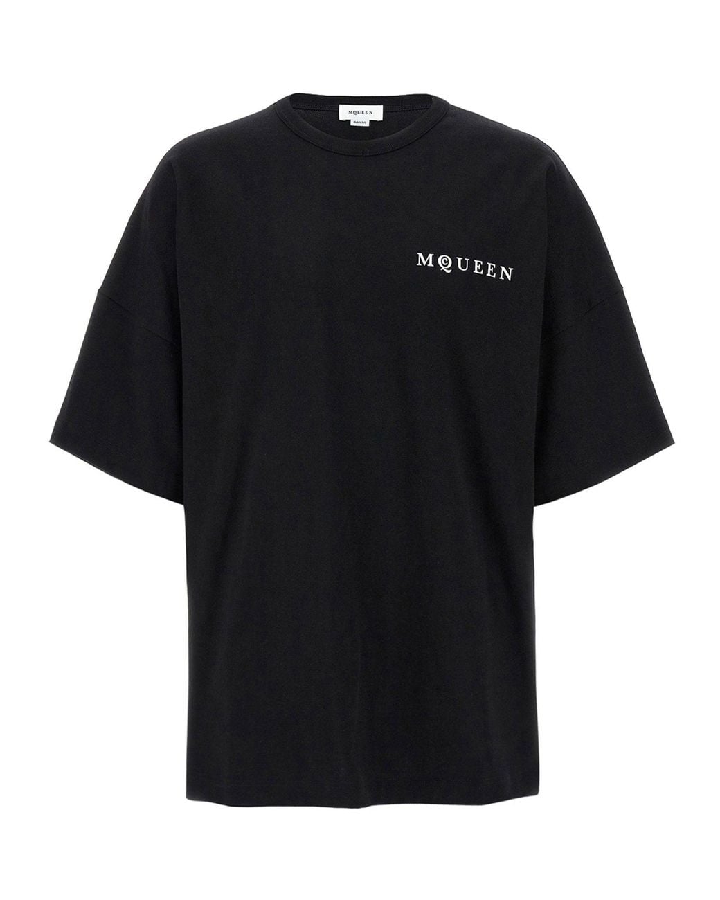 McQueen Black Logo-Print Cotton T-Shirt