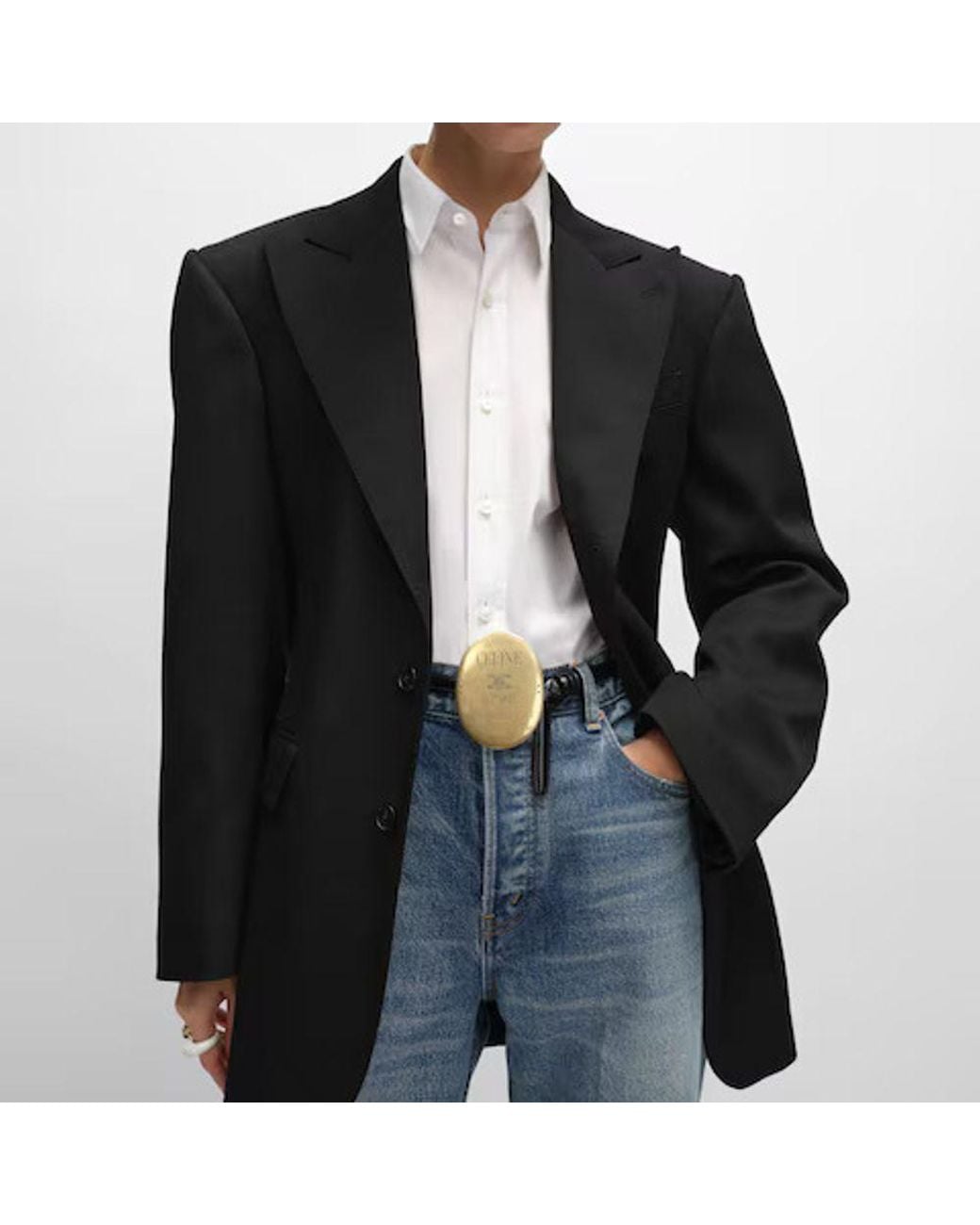 Céline Black Celine Single-Breasted Wool Blazer