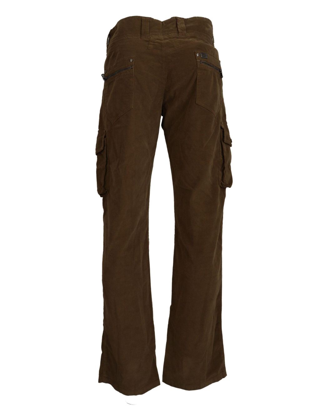 Ermanno Scervino Gray Cotton Corduroy Cargo Pants Elastane for men